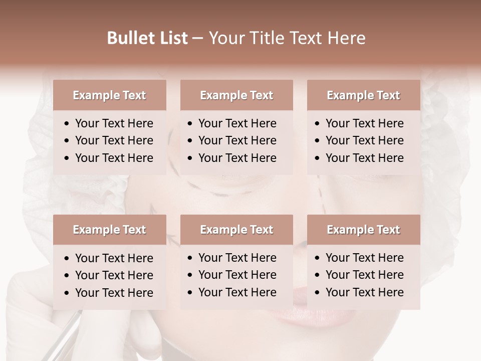 A Woman Is Getting Her Make Up Done PowerPoint Template