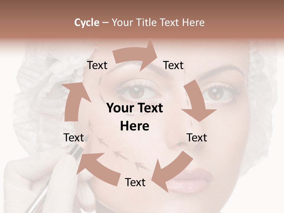 A Woman Is Getting Her Make Up Done PowerPoint Template