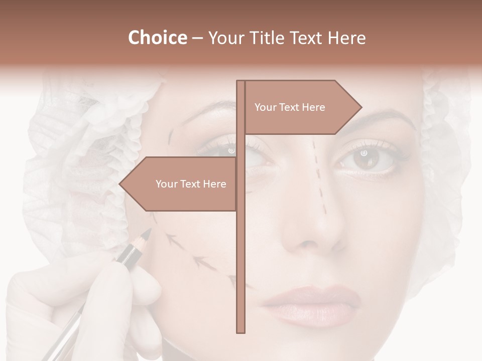 A Woman Is Getting Her Make Up Done PowerPoint Template