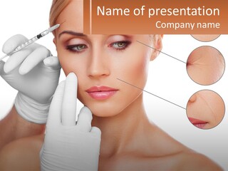 A Woman With A White Glove Holding A Sy In Her Hand PowerPoint Template