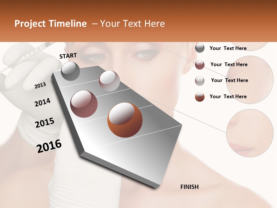 A Woman With A White Glove Holding A Sy In Her Hand PowerPoint Template