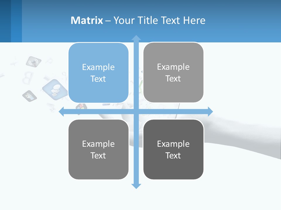 A Hand Holding A Laptop With Icons Coming Out Of It PowerPoint Template