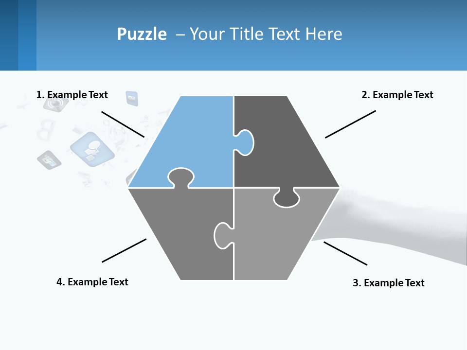 A Hand Holding A Laptop With Icons Coming Out Of It PowerPoint Template