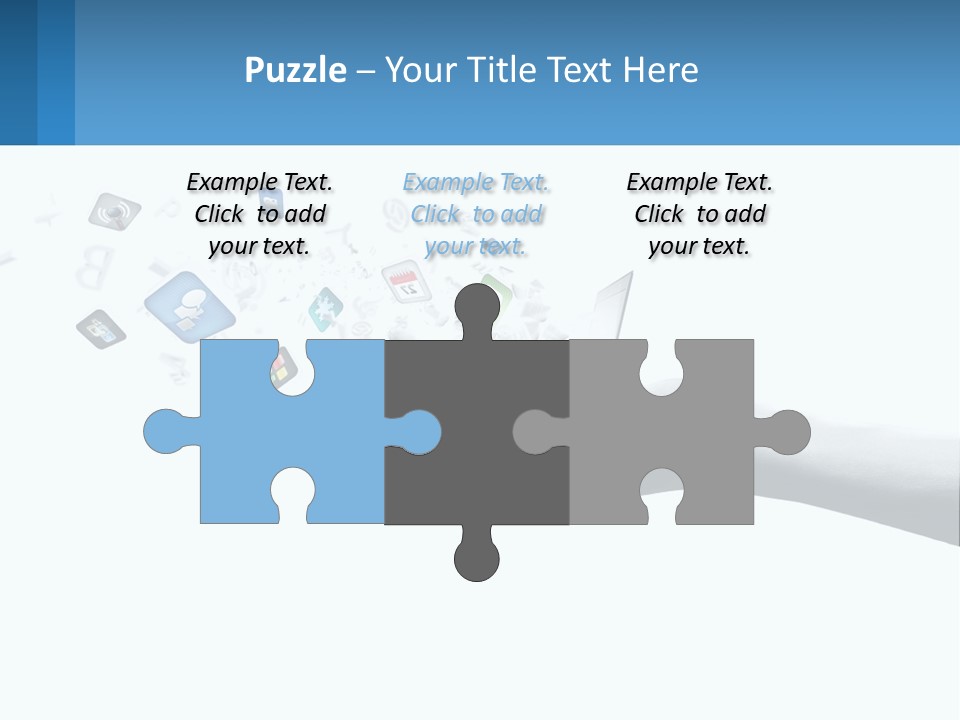 A Hand Holding A Laptop With Icons Coming Out Of It PowerPoint Template