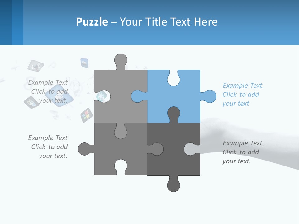 A Hand Holding A Laptop With Icons Coming Out Of It PowerPoint Template