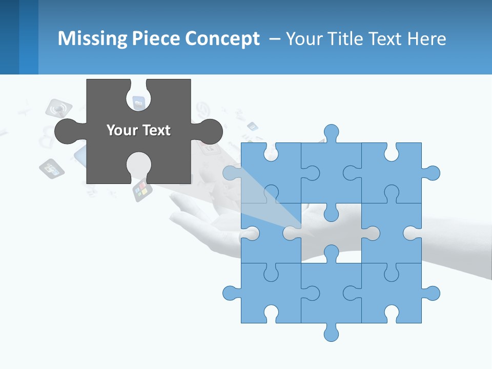 A Hand Holding A Laptop With Icons Coming Out Of It PowerPoint Template