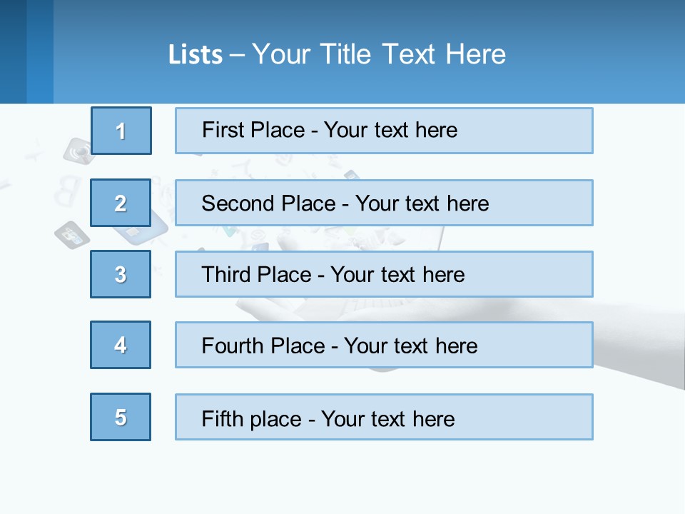 A Hand Holding A Laptop With Icons Coming Out Of It PowerPoint Template