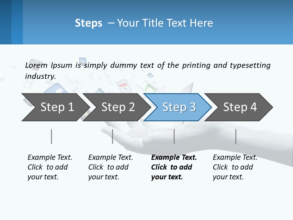 A Hand Holding A Laptop With Icons Coming Out Of It PowerPoint Template