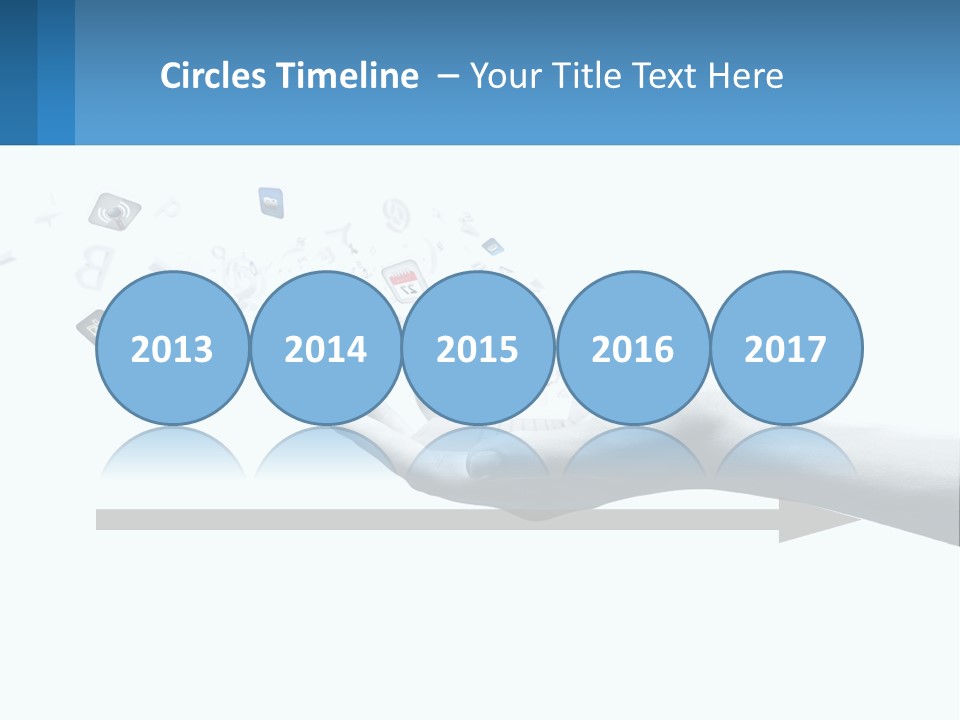A Hand Holding A Laptop With Icons Coming Out Of It PowerPoint Template