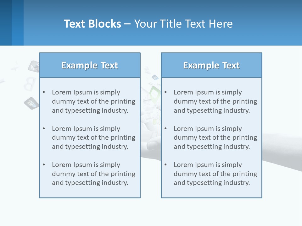 A Hand Holding A Laptop With Icons Coming Out Of It PowerPoint Template