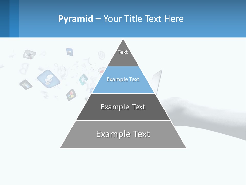 A Hand Holding A Laptop With Icons Coming Out Of It PowerPoint Template
