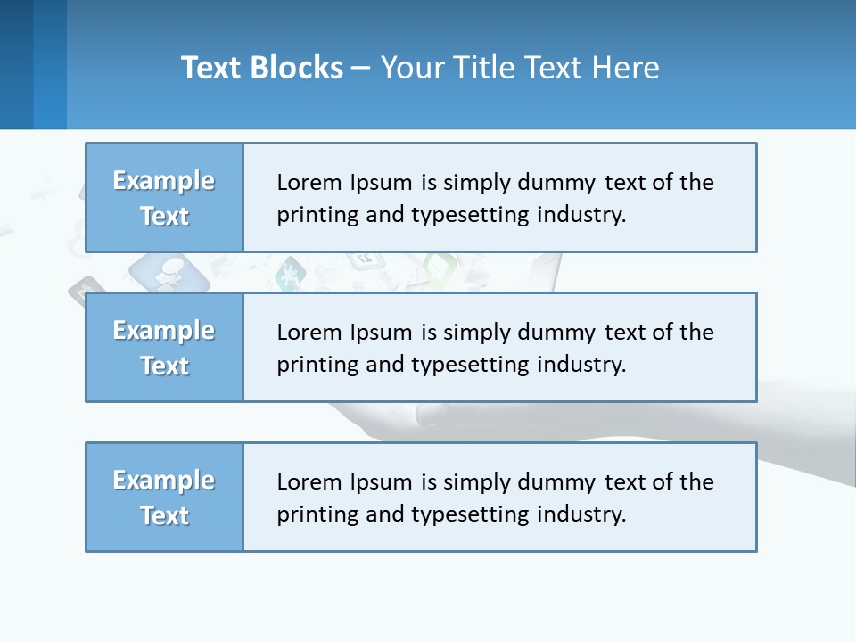 A Hand Holding A Laptop With Icons Coming Out Of It PowerPoint Template