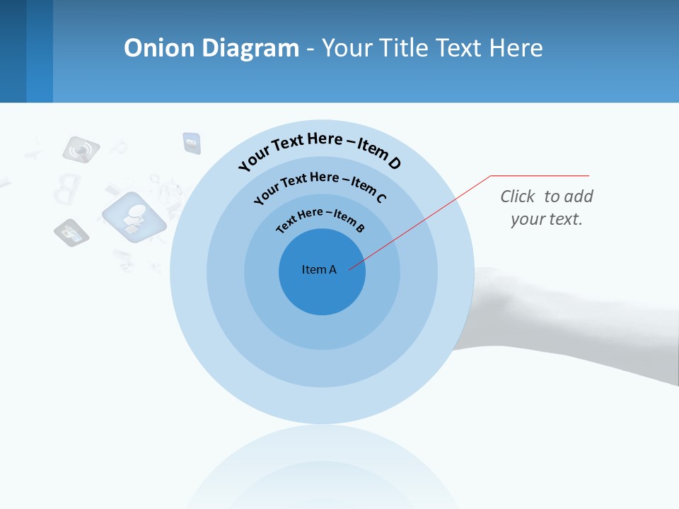 A Hand Holding A Laptop With Icons Coming Out Of It PowerPoint Template