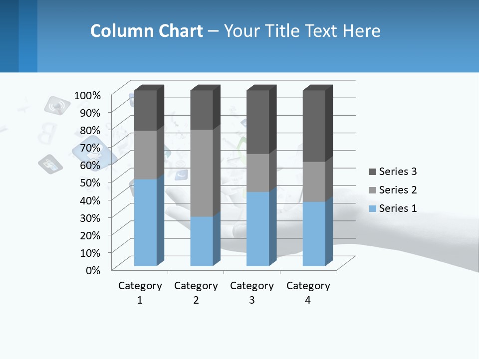 A Hand Holding A Laptop With Icons Coming Out Of It PowerPoint Template