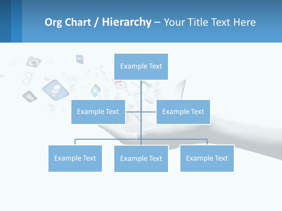 A Hand Holding A Laptop With Icons Coming Out Of It PowerPoint Template