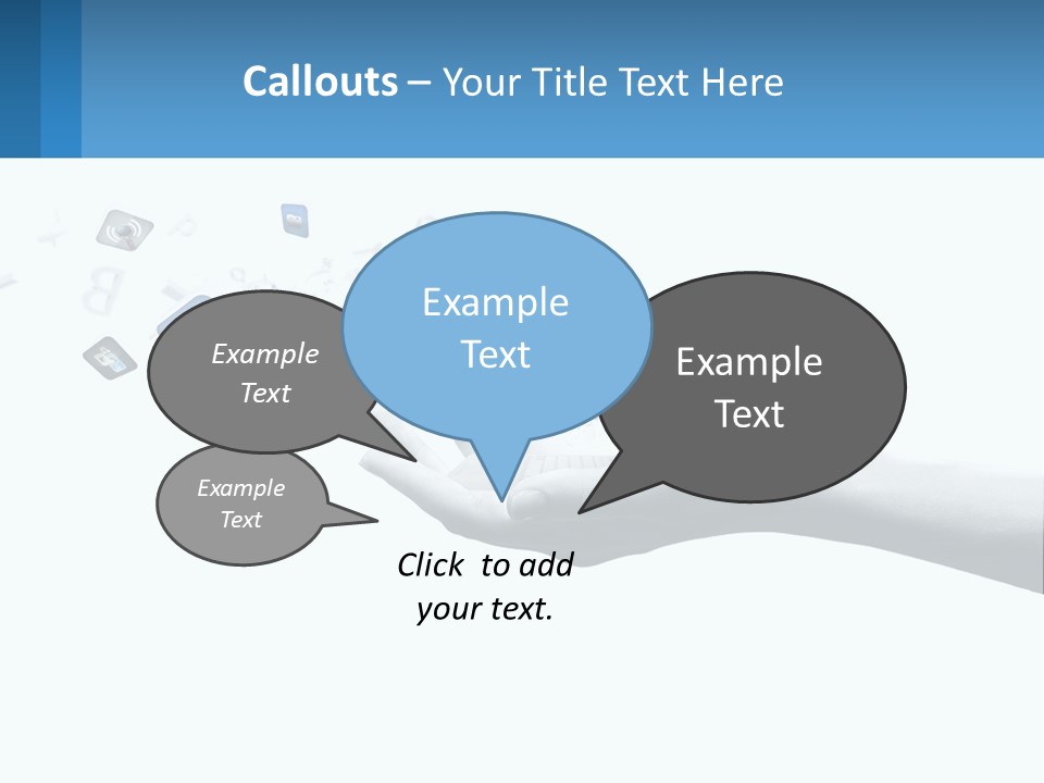 A Hand Holding A Laptop With Icons Coming Out Of It PowerPoint Template