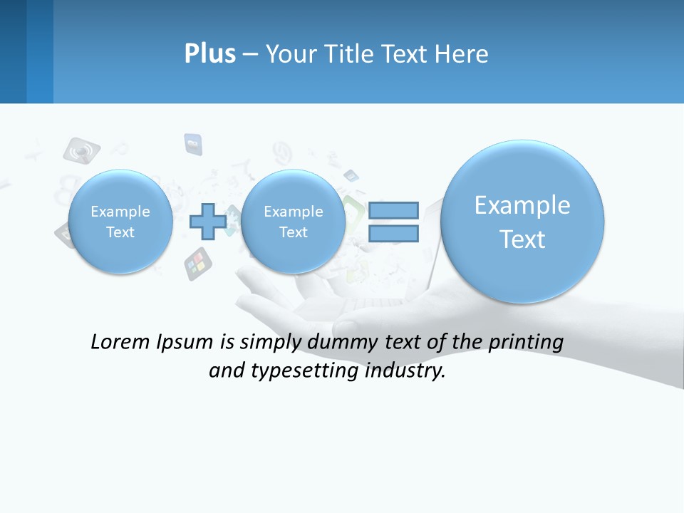 A Hand Holding A Laptop With Icons Coming Out Of It PowerPoint Template