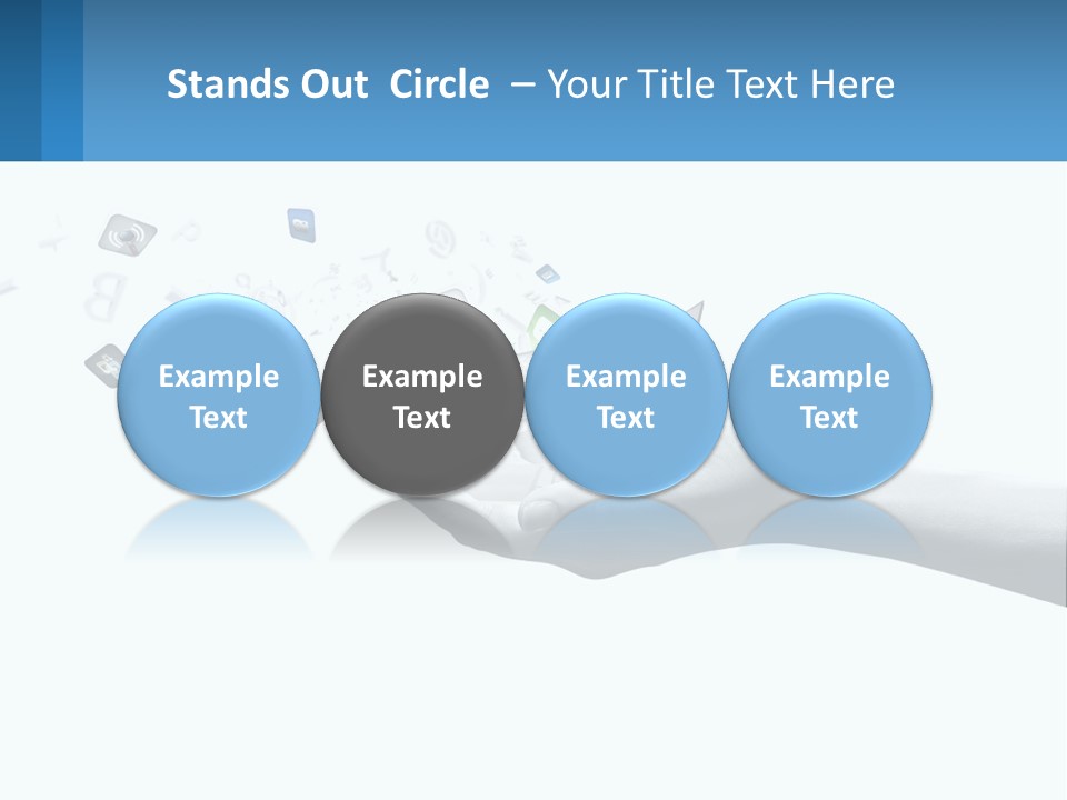 A Hand Holding A Laptop With Icons Coming Out Of It PowerPoint Template