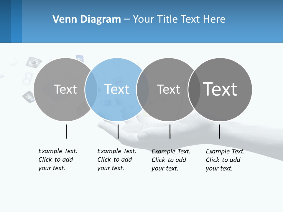 A Hand Holding A Laptop With Icons Coming Out Of It PowerPoint Template