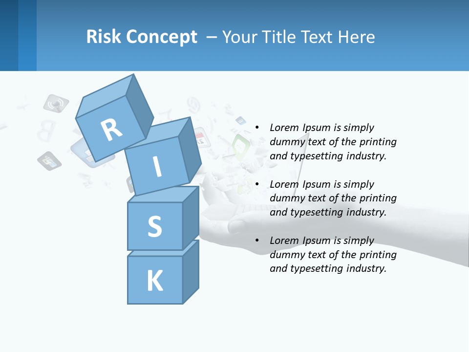 A Hand Holding A Laptop With Icons Coming Out Of It PowerPoint Template