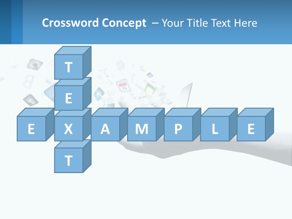 A Hand Holding A Laptop With Icons Coming Out Of It PowerPoint Template