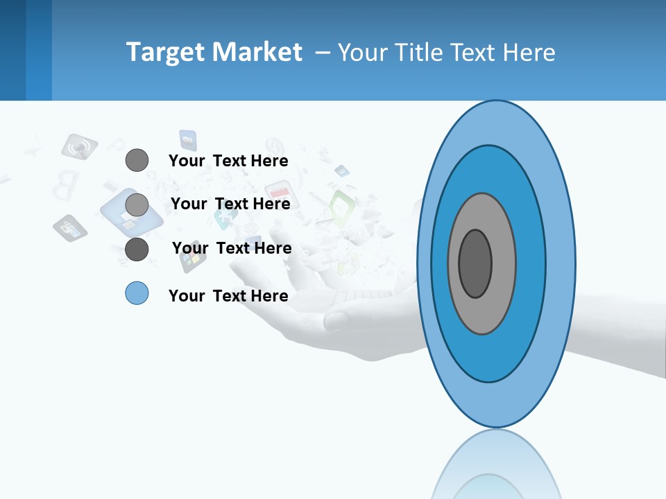 A Hand Holding A Laptop With Icons Coming Out Of It PowerPoint Template