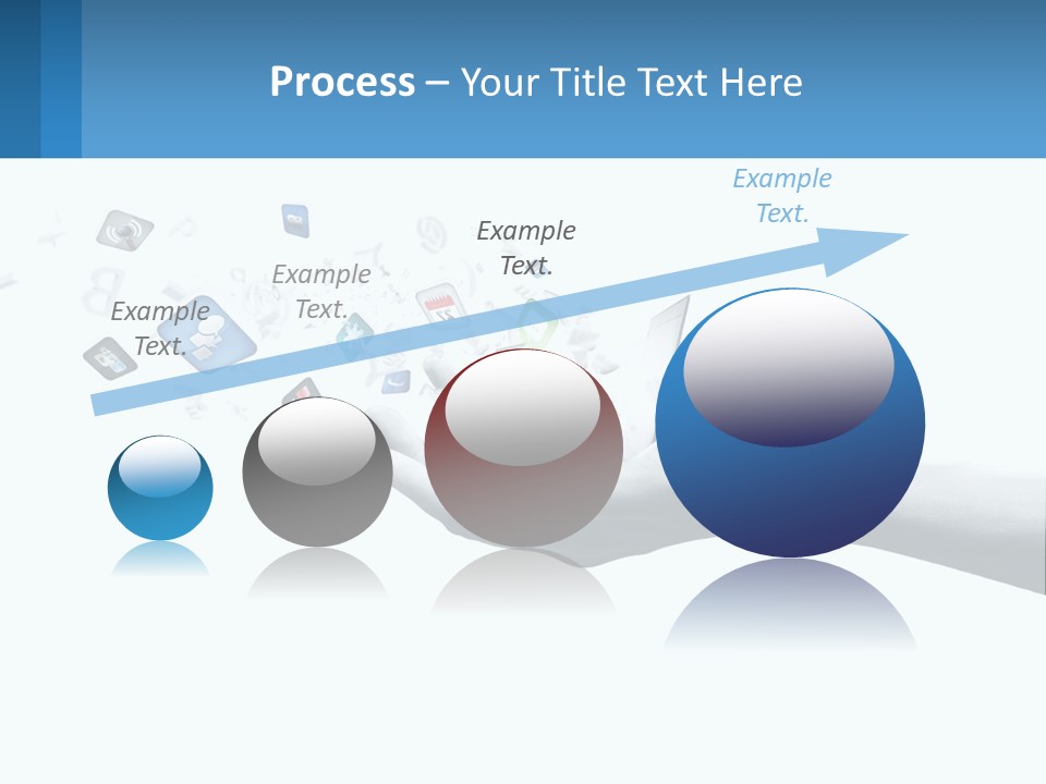 A Hand Holding A Laptop With Icons Coming Out Of It PowerPoint Template