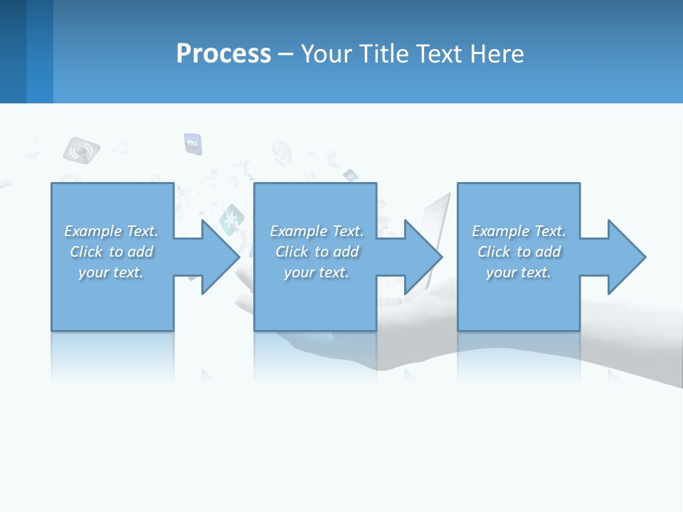 A Hand Holding A Laptop With Icons Coming Out Of It PowerPoint Template