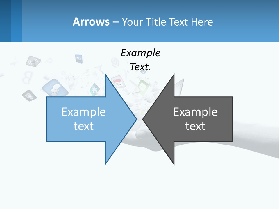 A Hand Holding A Laptop With Icons Coming Out Of It PowerPoint Template