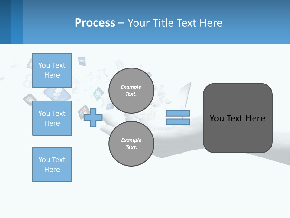 A Hand Holding A Laptop With Icons Coming Out Of It PowerPoint Template