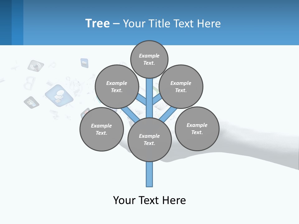 A Hand Holding A Laptop With Icons Coming Out Of It PowerPoint Template