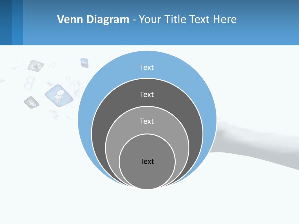 A Hand Holding A Laptop With Icons Coming Out Of It PowerPoint Template