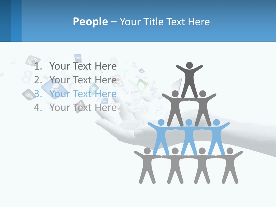 A Hand Holding A Laptop With Icons Coming Out Of It PowerPoint Template