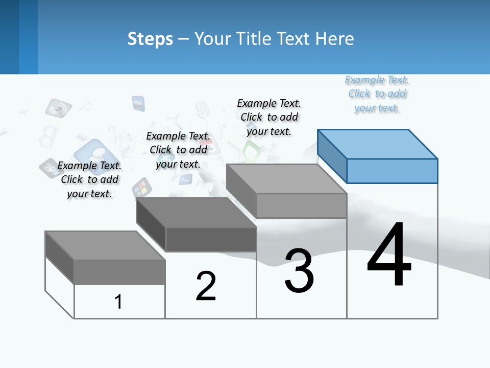 A Hand Holding A Laptop With Icons Coming Out Of It PowerPoint Template