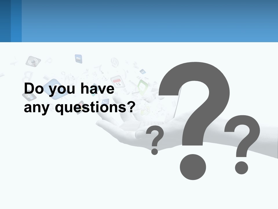 A Hand Holding A Laptop With Icons Coming Out Of It PowerPoint Template