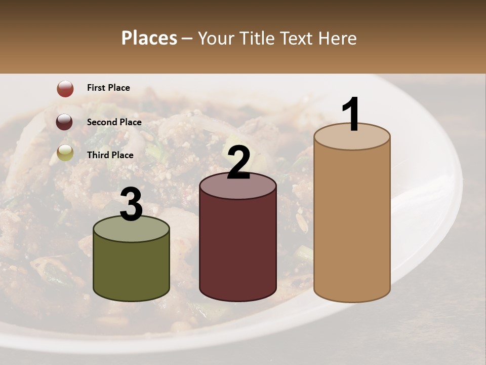 A Plate Of Food With Meat And Vegetables PowerPoint Template