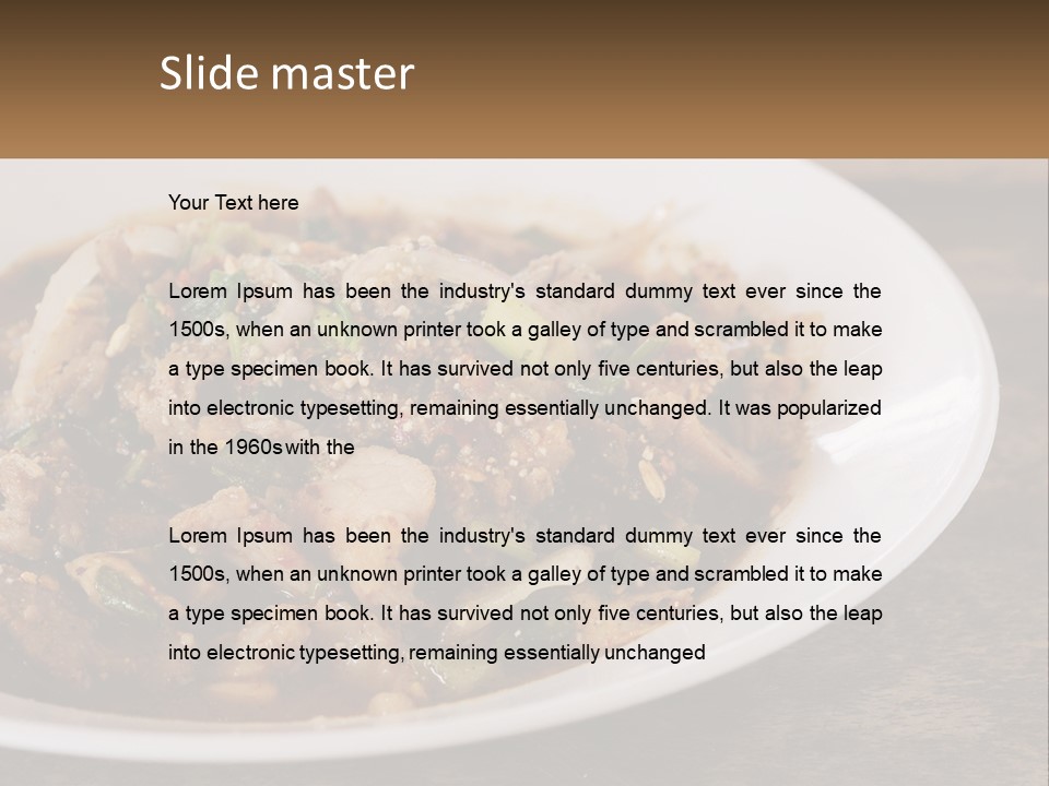 A Plate Of Food With Meat And Vegetables PowerPoint Template