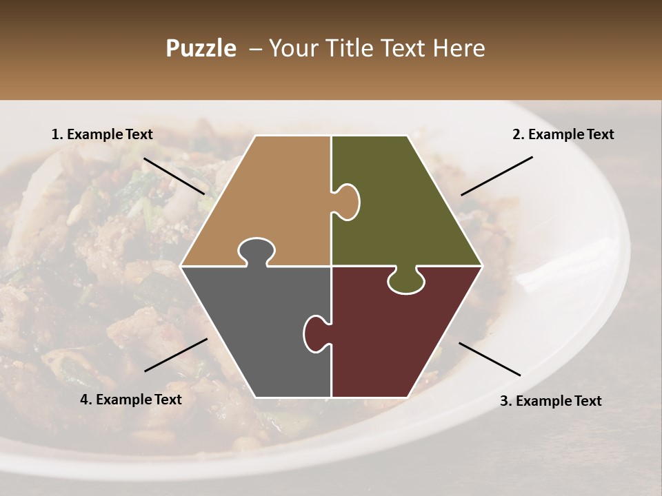 A Plate Of Food With Meat And Vegetables PowerPoint Template