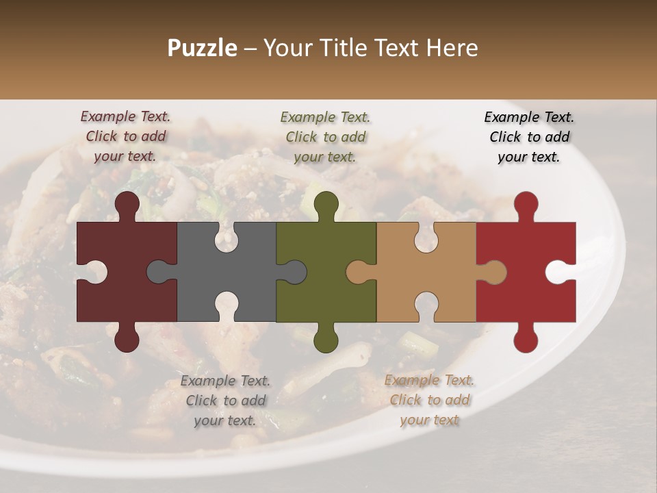 A Plate Of Food With Meat And Vegetables PowerPoint Template