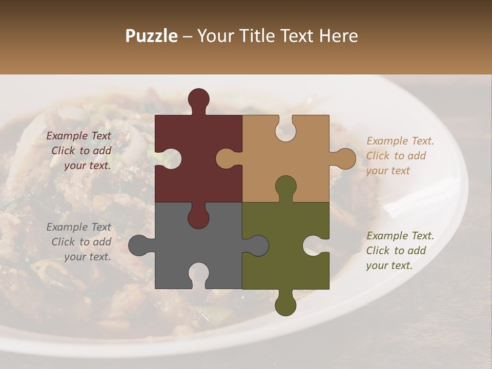 A Plate Of Food With Meat And Vegetables PowerPoint Template