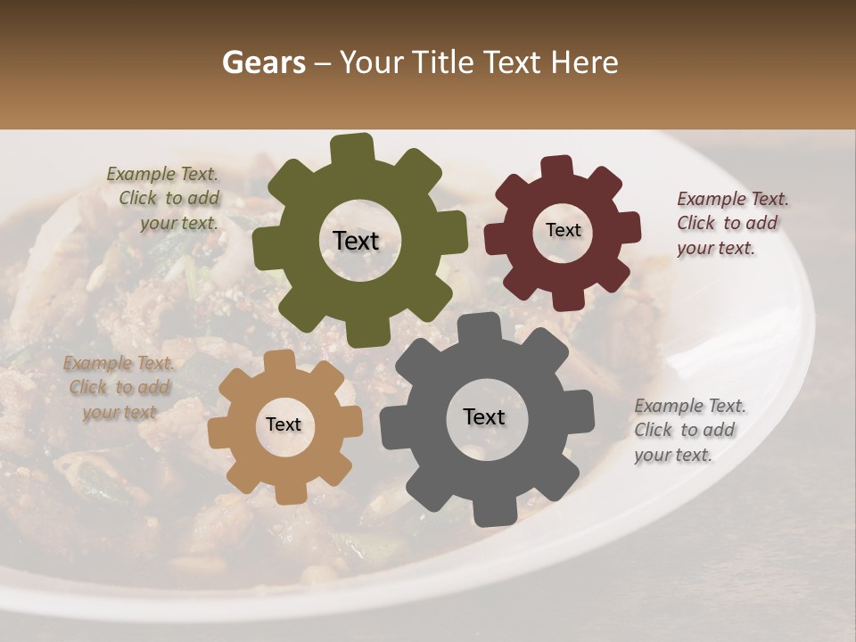 A Plate Of Food With Meat And Vegetables PowerPoint Template