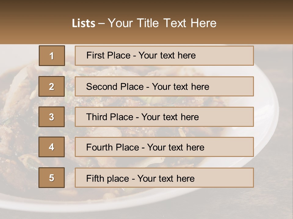 A Plate Of Food With Meat And Vegetables PowerPoint Template