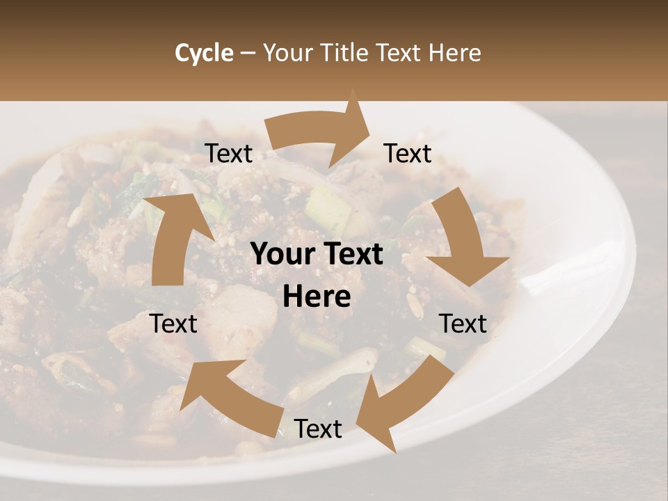 A Plate Of Food With Meat And Vegetables PowerPoint Template