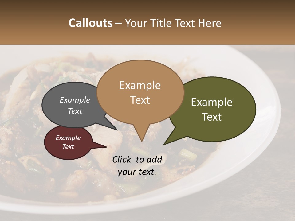 A Plate Of Food With Meat And Vegetables PowerPoint Template