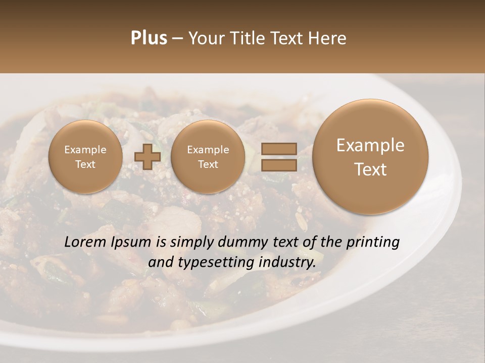 A Plate Of Food With Meat And Vegetables PowerPoint Template