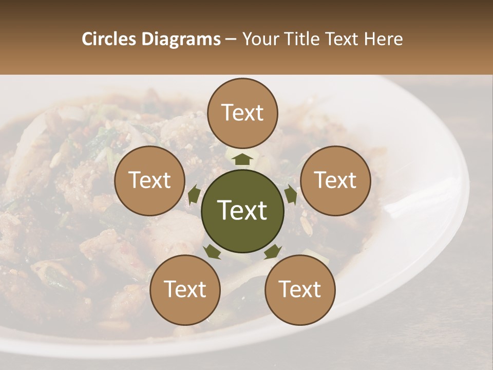 A Plate Of Food With Meat And Vegetables PowerPoint Template