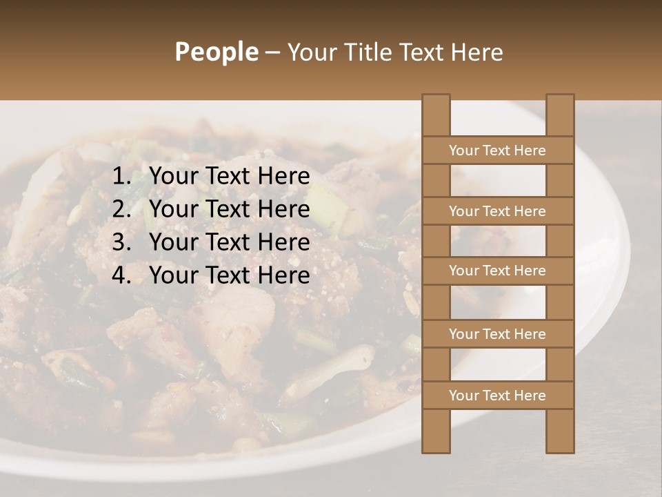 A Plate Of Food With Meat And Vegetables PowerPoint Template