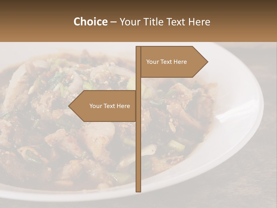 A Plate Of Food With Meat And Vegetables PowerPoint Template