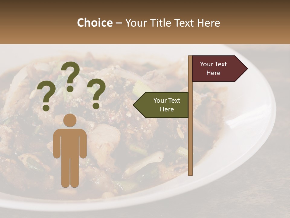 A Plate Of Food With Meat And Vegetables PowerPoint Template