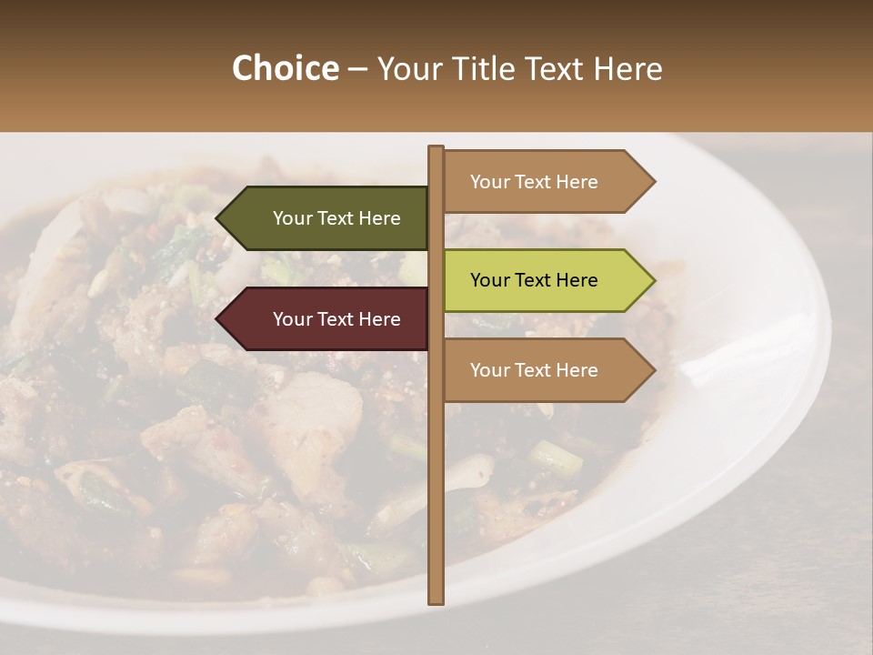 A Plate Of Food With Meat And Vegetables PowerPoint Template
